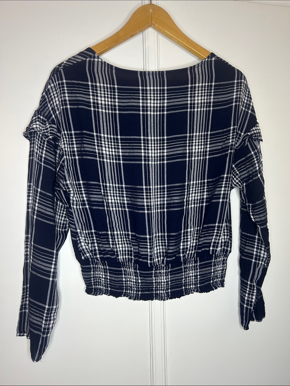 Express Plaid Ruffle Top - Picture 9 of 9